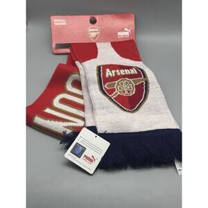 Arsenal F.C. Premier League Fútbol Soccer Scarf Puma Red White Blue
